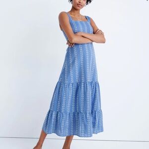 Embroidered Button-Back Tiered Sundress - Madewell - Size 12